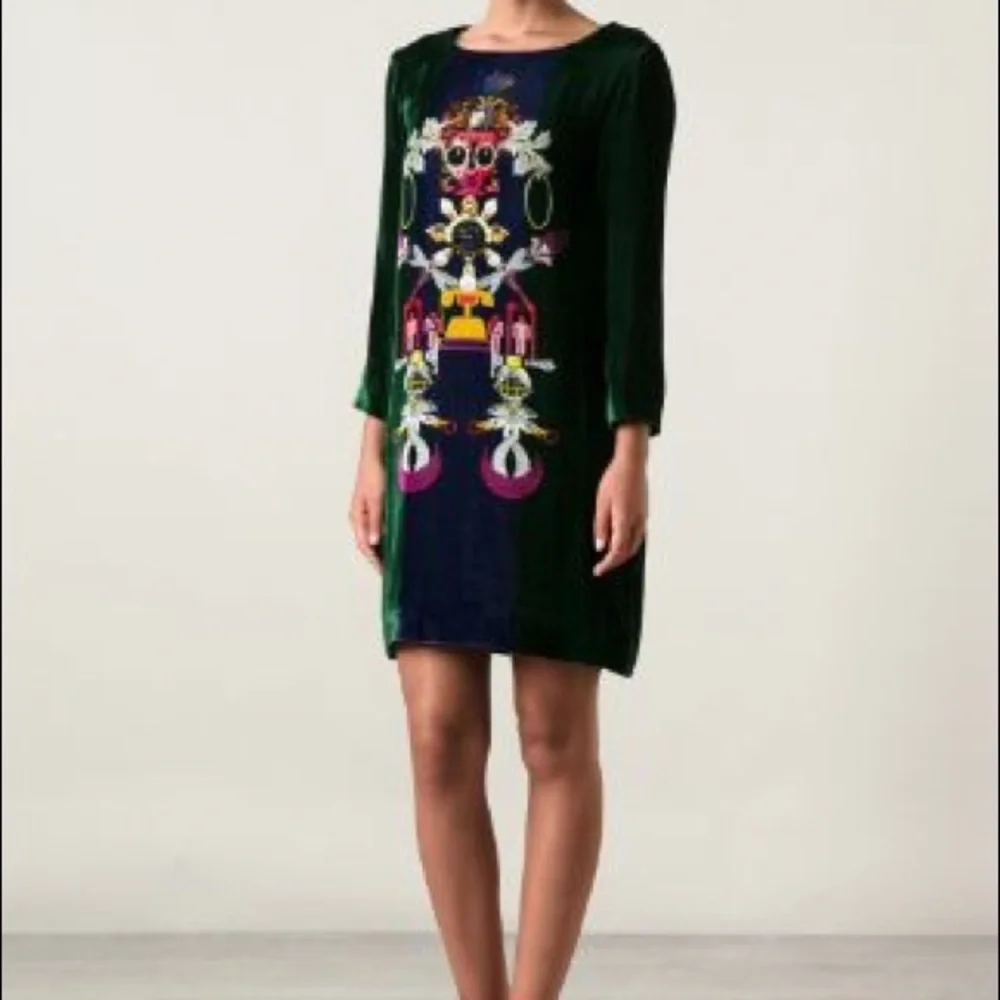 Mary Katrantzou Elio Velvet Shift Dress - Picture 1 of 4